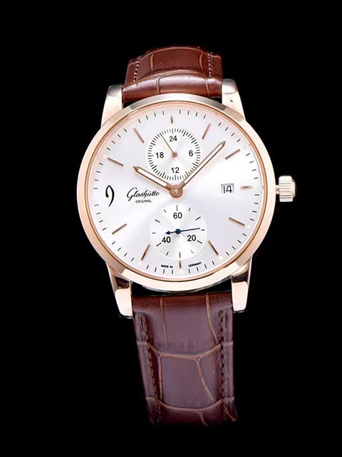 3A Certified Glashütte Original Essence collection men's classic leather strap watch