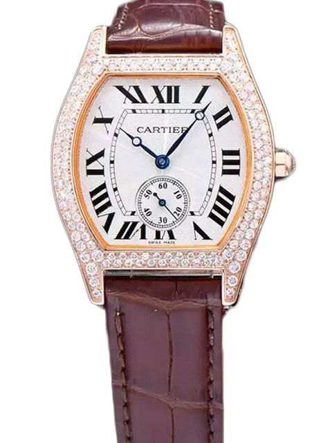 CARTIER Tortue Series W1556234 Rose Gold Diamond-Set Quartz Watch