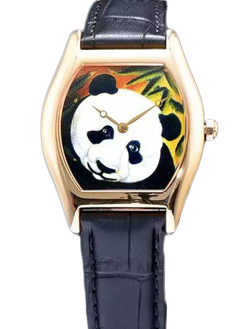 CARTIER Tortue Series HPI00348 Rose Gold Quartz Watch Giant Panda