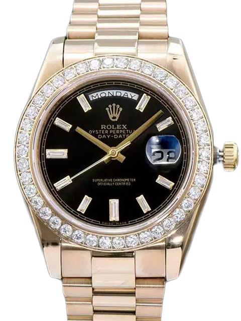 Premium Rolex Day-Date Collection 218348-83218 Black Diamond-Set Dial Watch