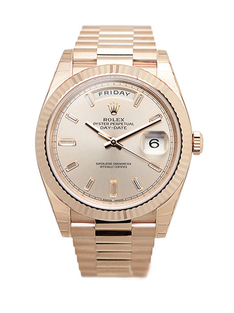 Premium Rolex Day-Date Collection 228235 Silver Dial Rose Gold Mechanical Watch