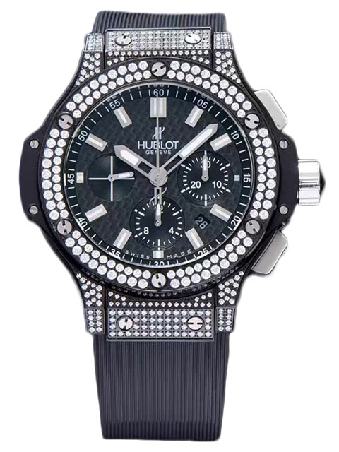 Ceas Mecanic Hublot Seria Big Bang 341.CV.130.RX.114 încrustat cu diamante și indici tip baghetă