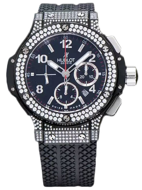 Hublot Big Bang Series 341.CV.130.RX.114 Diamond-Set Mechanical Watch with Arabic Numeral Markers