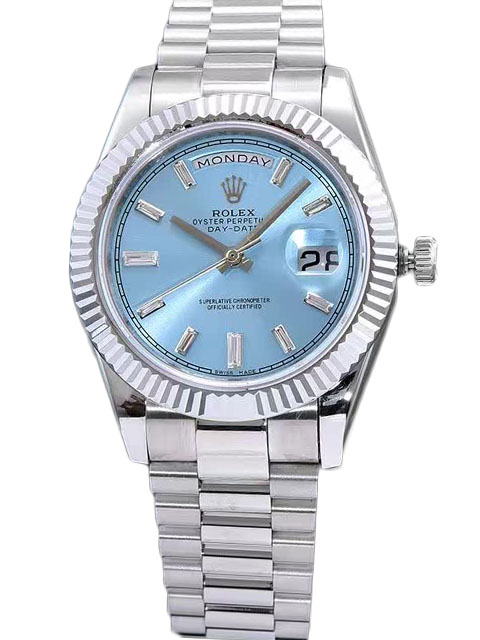 Rolex Day-Date Series 228239 Watch with Blue Diamond-Set Dial
