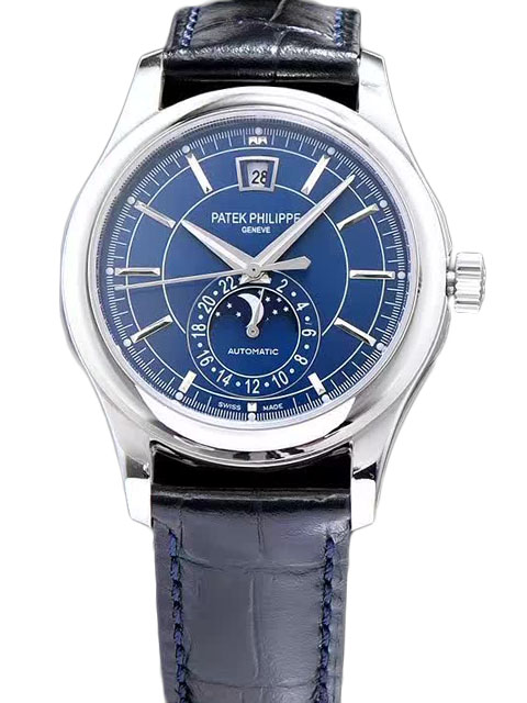Patek Philippe Complications Chronograph Series 5905P-001 Watch with Blue Dial