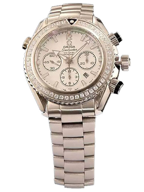 Omega Seamaster 222.18.46.50.01.001 White Dial Diamond-Set Mechanical Watch