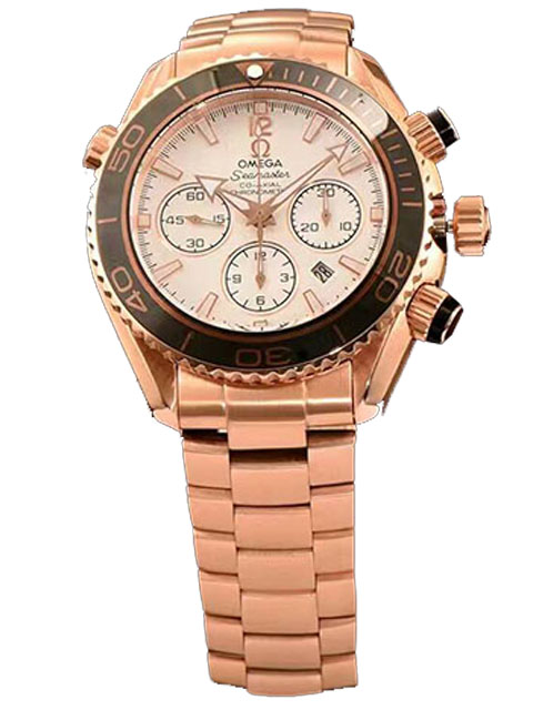 Omega Seamaster 222.60.46.50.01.001 White Dial Rose Gold Mechanical Watch