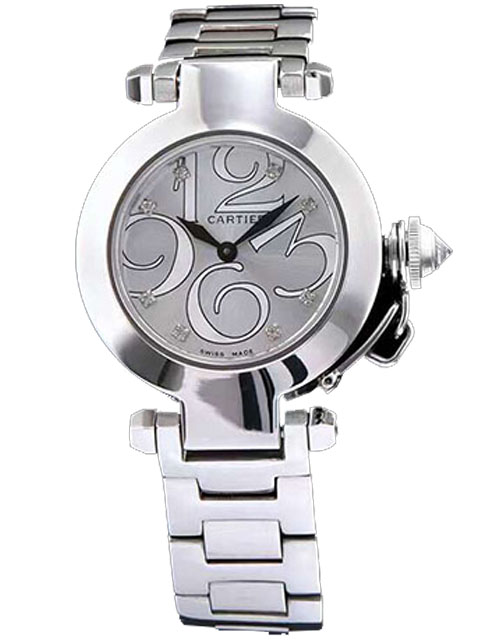 Cartier Pasha WJ11902G light grey stainless steel watch