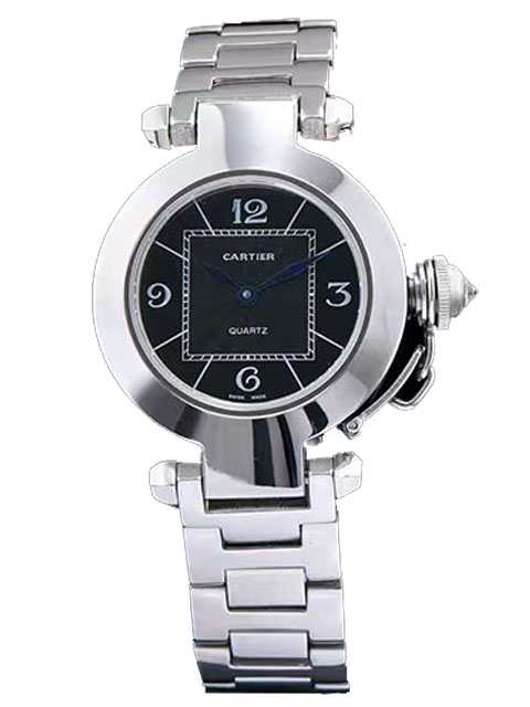 Cartier Pasha W3140026 black dial watch