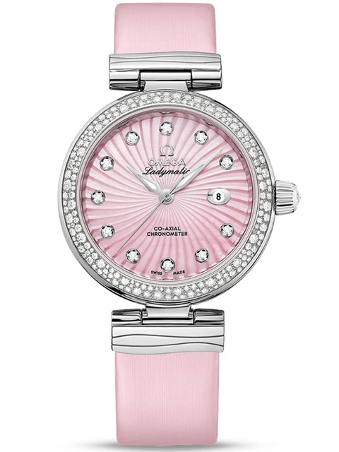 V6 Perfect Edition Omega De Ville Series Ladymatic 425.37.34.20.57.001 Ladies' Diamond-Set Mechanica...