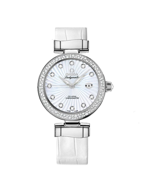 V6 Perfect Edition Omega De Ville Series Ladymatic 425.38.34.20.55.001 Ladies' Diamond-Set Mechanica...