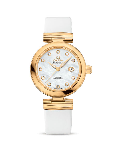 V6 Perfect Edition Omega De Ville Series Ladymatic 425.62.34.20.55.003 Ladies' White Dial Yellow Gol...