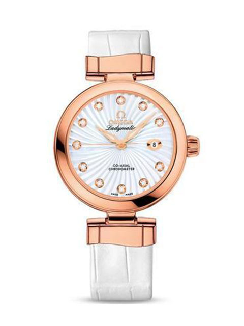 V6 Perfect Edition Omega De Ville Series Ladymatic 425.63.34.20.55.001 Ladies' Rose Gold Mechanical ...