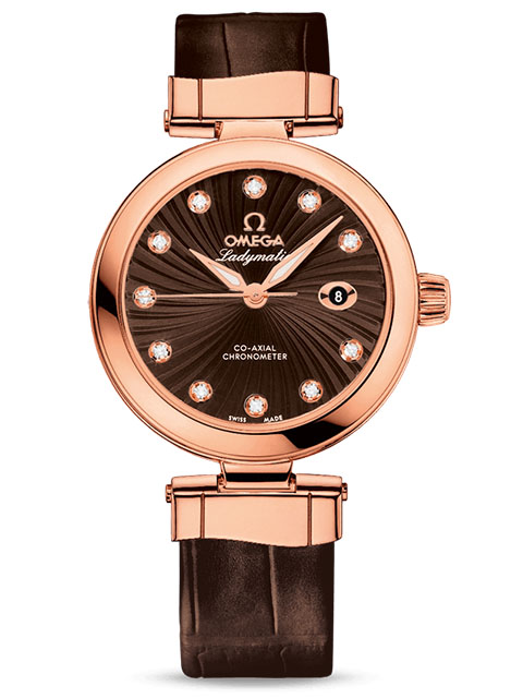 V6 Perfect Edition Omega De Ville Series Ladymatic 425.63.34.20.63.001 Ladies' Brown Rose Gold Mecha...