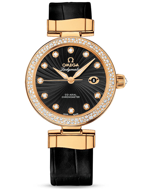 V6 Perfect Edition Omega De Ville Series Ladymatic 425.68.34.20.51.002 Ladies' Yellow Gold Diamond-S...