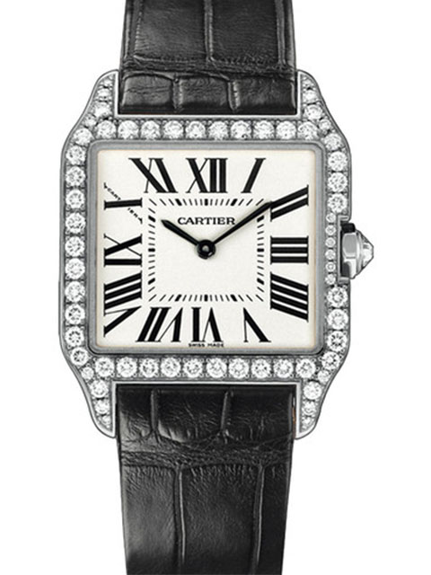 Cartier Santos series WH100251 diamond-set quartz watch