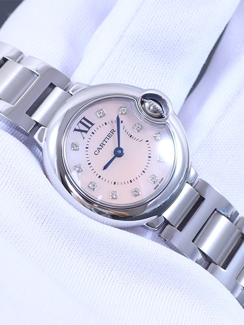 V6 Top Grade Cartier Ballon Bleu series (small model 28 mm) quartz ladies watch pink dial