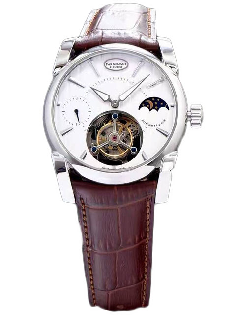 Parmigiani Fleurier Tonda Tourbillon white dial astro-moonphase tourbillon watch