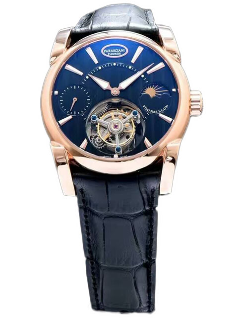 Parmigiani Fleurier Tonda Tourbillon rose gold black dial astro-moonphase tourbillon watch