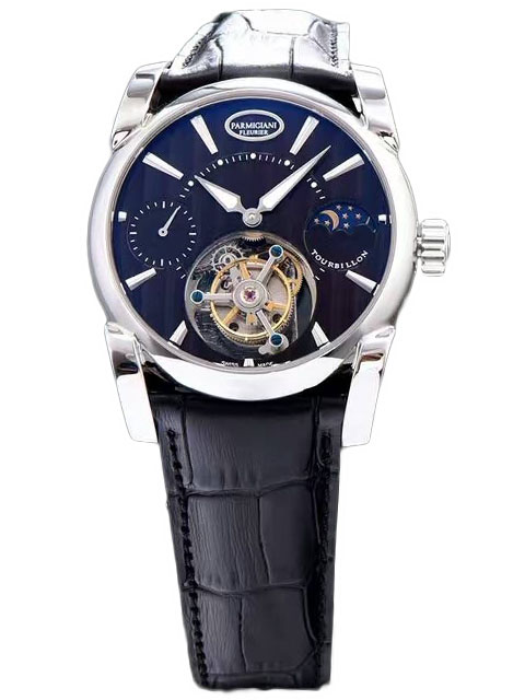 Parmigiani Fleurier Tonda Tourbillon blue/black dial astro-moonphase tourbillon watch
