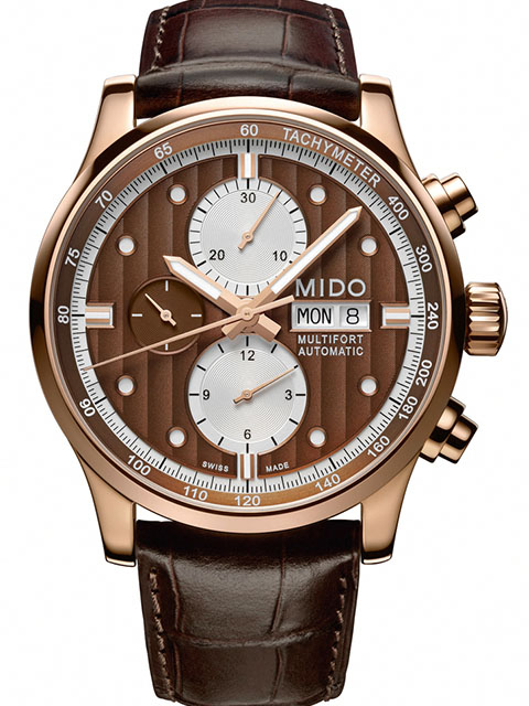 Mido Multifort collection M005.614.36.291.19 brown rose gold automatic mechanical watch