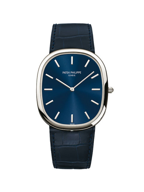 Patek Philippe Golden Ellipse collection 5738P-001 blue dial watch with date