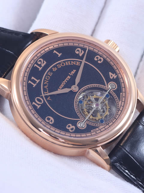 High-end A. Lange & Söhne Tourbillon Watch 1815 Series Rose Gold Case Black Dial