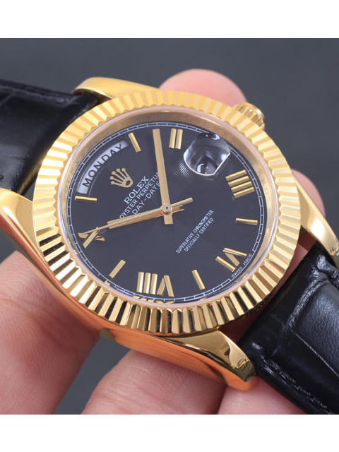 Premium Rolex Day-Date Series Automatic Mechanical Men's Watch Black Dial