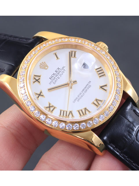 Premium Rolex Datejust Series Automatic Mechanical Men's Watch White Dial Diamond-set