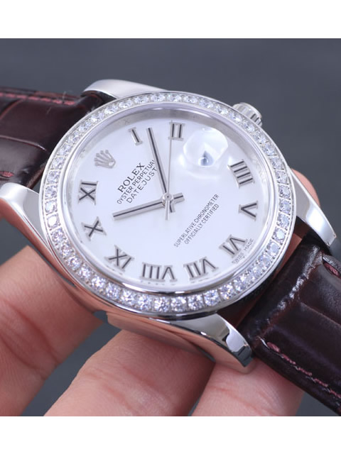 Premium Rolex Datejust Series Automatic Mechanical Men's Watch White Dial Diamond-set