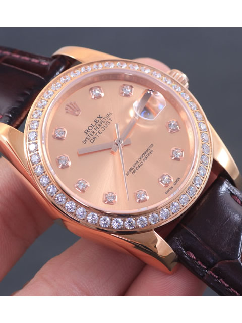 Premium Rolex Datejust Series Automatic Mechanical Men's Watch Gold Dial Diamond-set