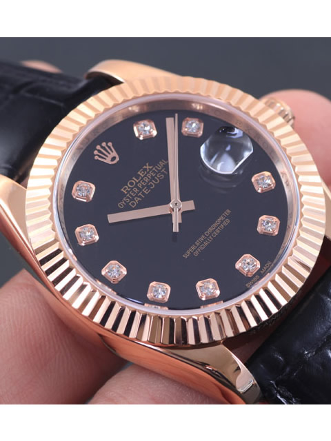 Premium Rolex Datejust Series Automatic Mechanical Men's Watch Black Dial Diamond-set