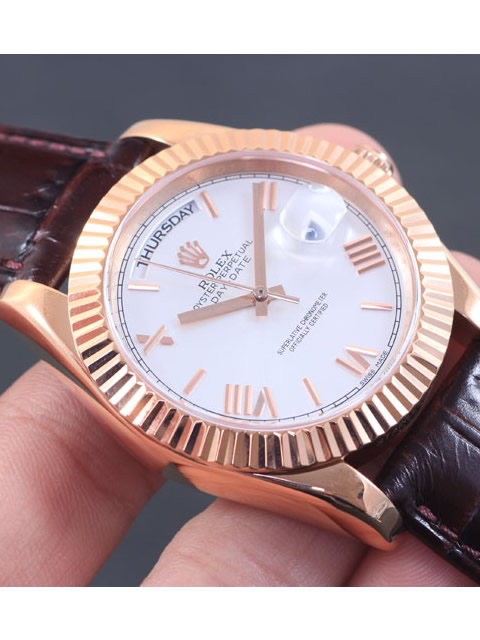 Premium Rolex Day-Date Series Automatic Mechanical Men's Watch White Dial