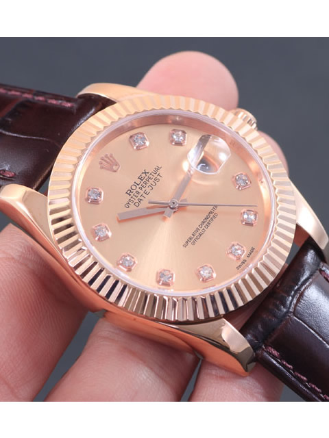 Premium Rolex Datejust Series Automatic Mechanical Men's Watch Gold Dial Diamond-set