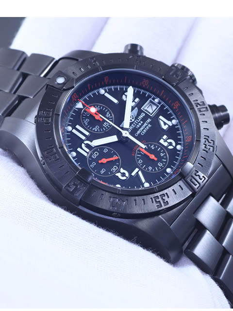 Breitling Avenger Series Black Steel Case - Black Dial, Black Steel Bracelet