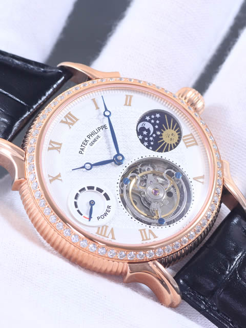 Patek Philippe Grand Complications Tourbillon Sun Moon Stars model Rose Gold Fluted Bezel Diamond-se...