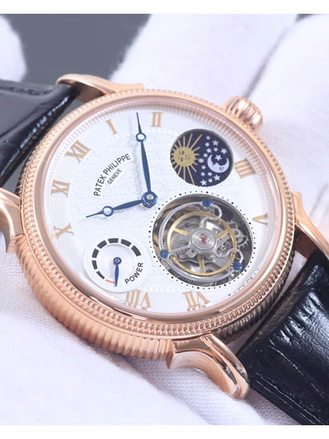 Patek Philippe Grand Complications Tourbillon Sun Moon Stars model Rose Gold Fluted Bezel