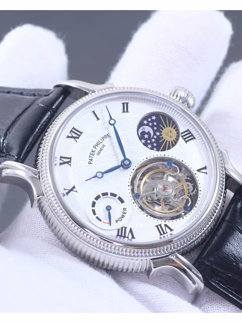 Patek Philippe Grand Complications Tourbillon Sun Moon Stars model Stainless Steel Fluted Bezel