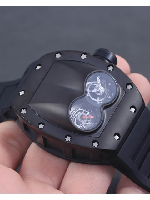 Richard Mille men's series RM 053 watch, black steel case, black rubber strap