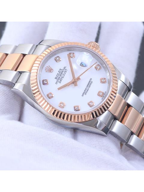 Rolex Datejust collection 116231 white dial diamond-set automatic mechanical watch