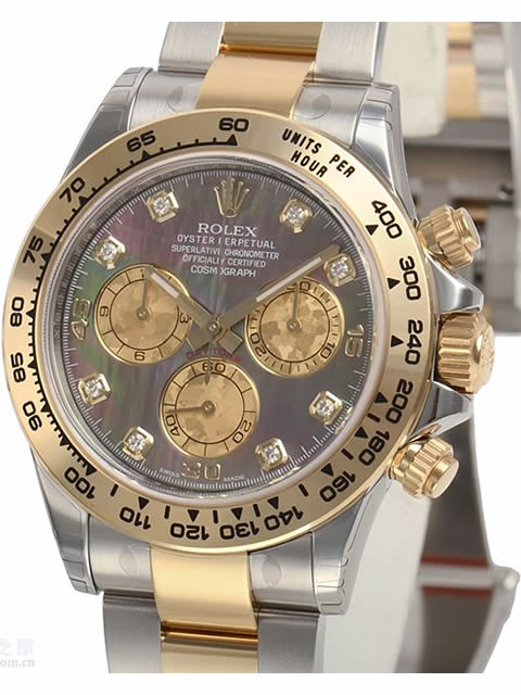 Rolex Cosmograph Daytona collection 116503 black mother-of-pearl dial diamond hour marker watch