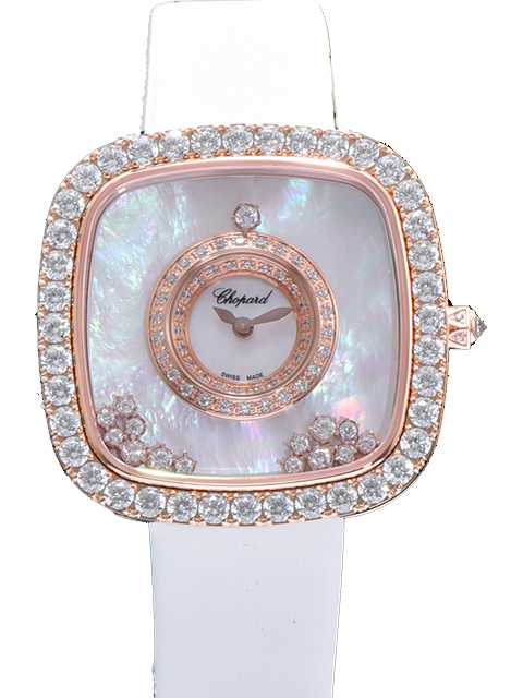Chopard Happy Diamonds series 204368-5001 rose gold diamond-set women's quartz watch