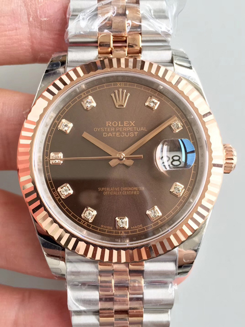 [EW Factory] Rolex 126331 Men's Datejust Chocolate Dial Diamond-Set Watch