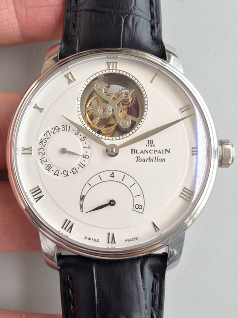 JB Blancpain Villeret series 6900-3430-55b tourbillon men's watch