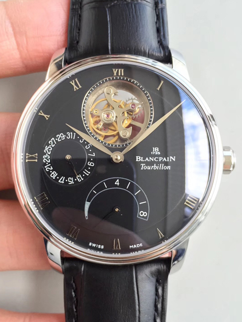 JB Blancpain Villeret series 6900-3430-55b tourbillon men's watch