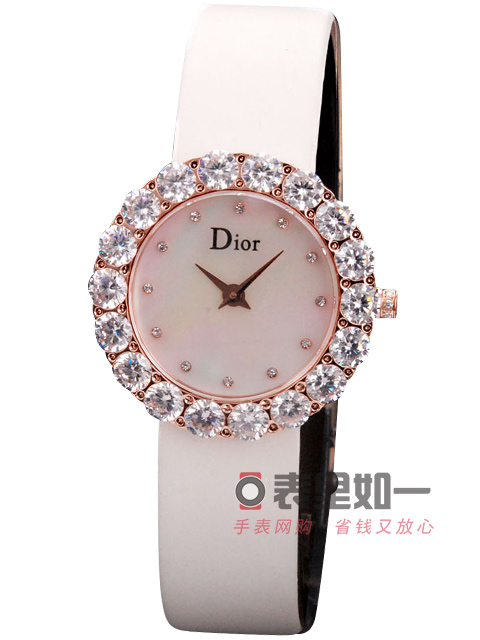 Dior fashion diamond-set Swiss quartz watch, rose gold 32*19mm
