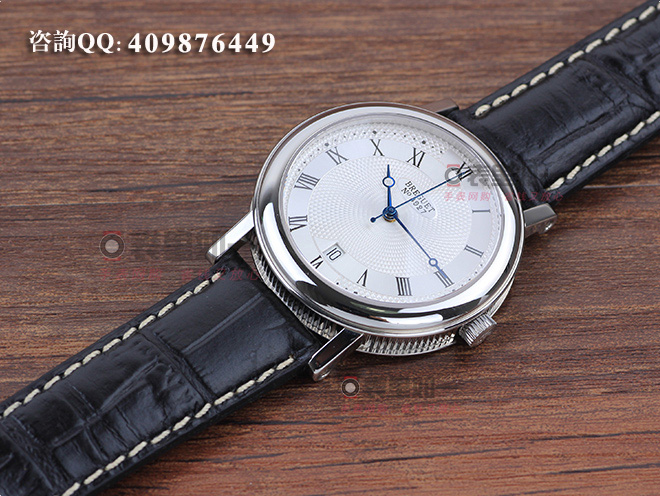 Breguet automatic mechanical men's watch with exhibition case back 5197BA/15/986 silver case