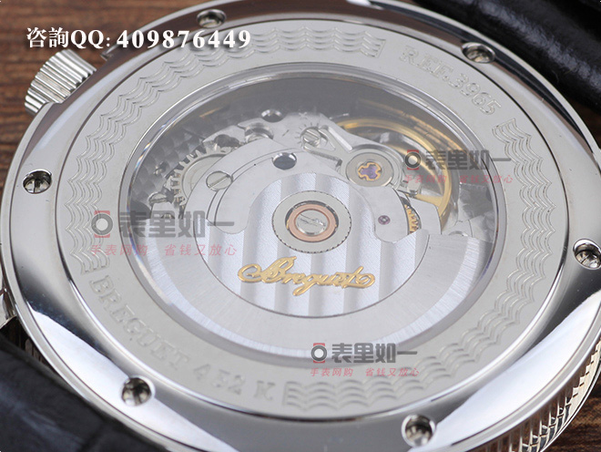 Breguet automatic mechanical men's watch with exhibition case back 5197BA/15/986 silver case