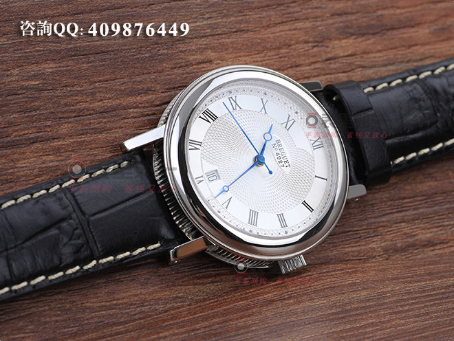 Breguet automatic mechanical men's watch with exhibition case back 5197BA/15/986 silver case