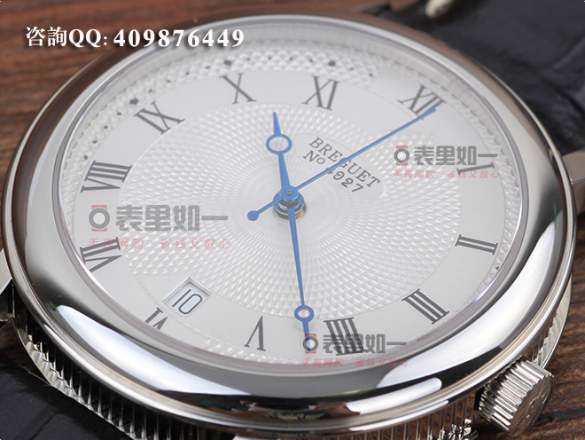 Breguet automatic mechanical men's watch with exhibition case back 5197BA/15/986 silver case